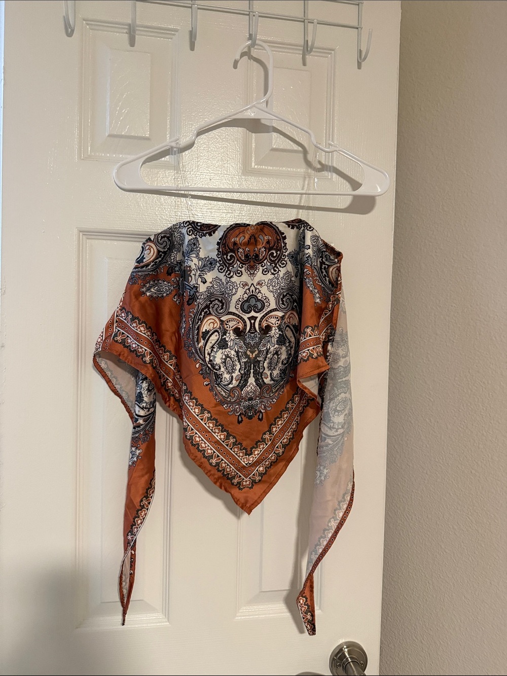 Windsor Rust and Cream Paisley Square Scarf